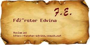 Fürster Edvina névjegykártya
